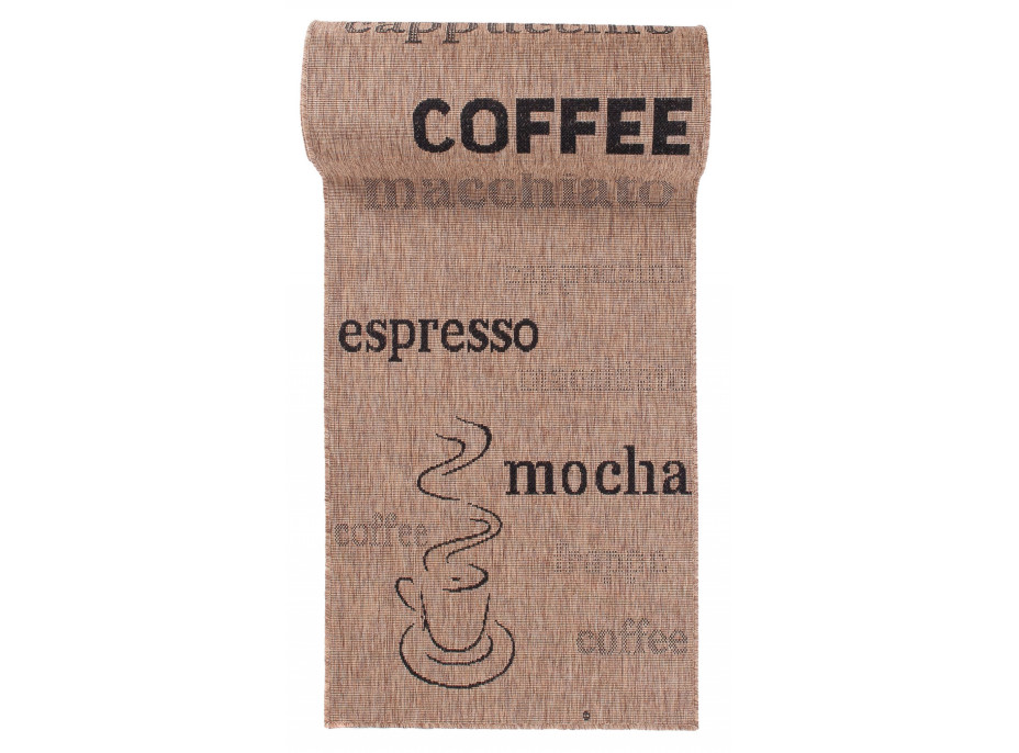 Sisalový PP běhoun COFFEE - hnědý/černý
