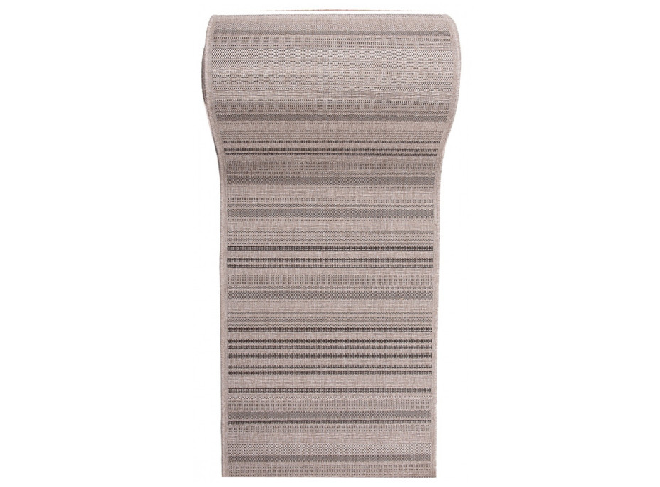 Sisalový PP běhoun STRIPE - světle hnědý/černý