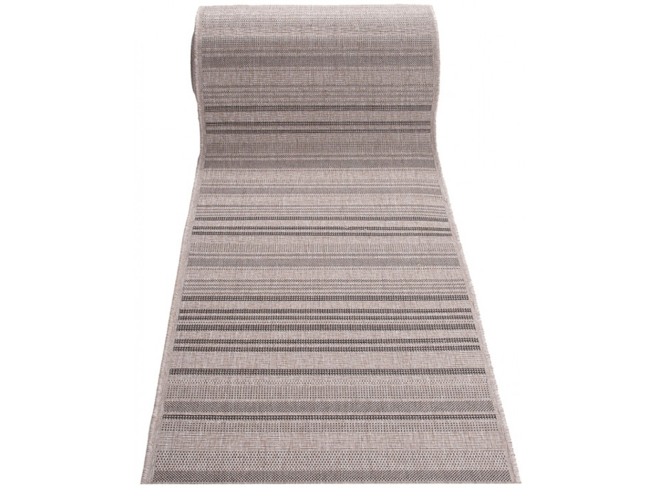 Sisalový PP běhoun STRIPE - světle hnědý/černý