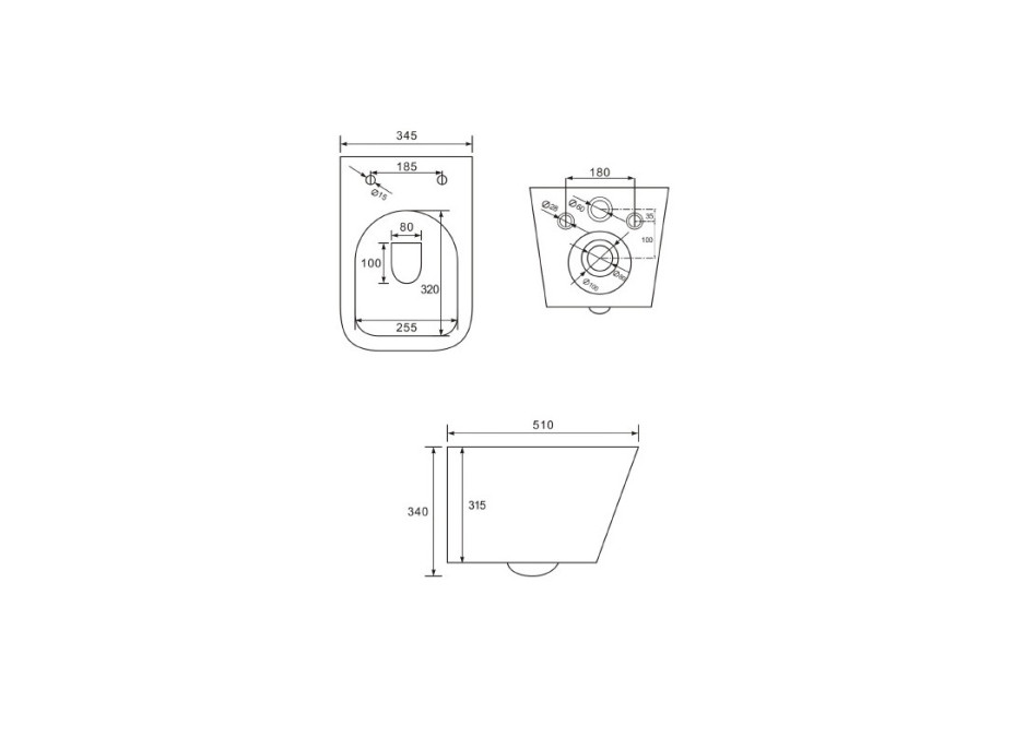 Závěsné WC RIMLESS TEO SLIM