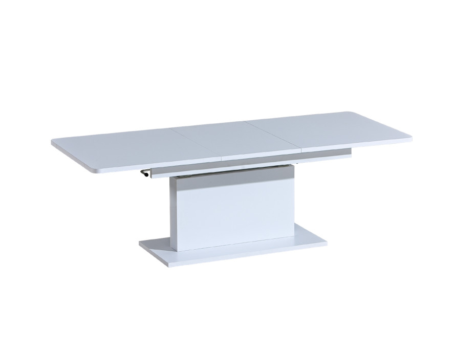 Konferenční stolek OPTI - bílý matný - 126-168x70x58-75 cm - rozkládací a zvedací