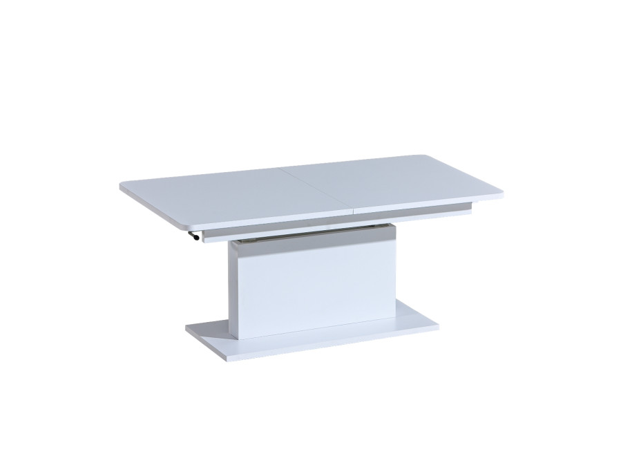 Konferenční stolek OPTI - bílý matný - 126-168x70x58-75 cm - rozkládací a zvedací