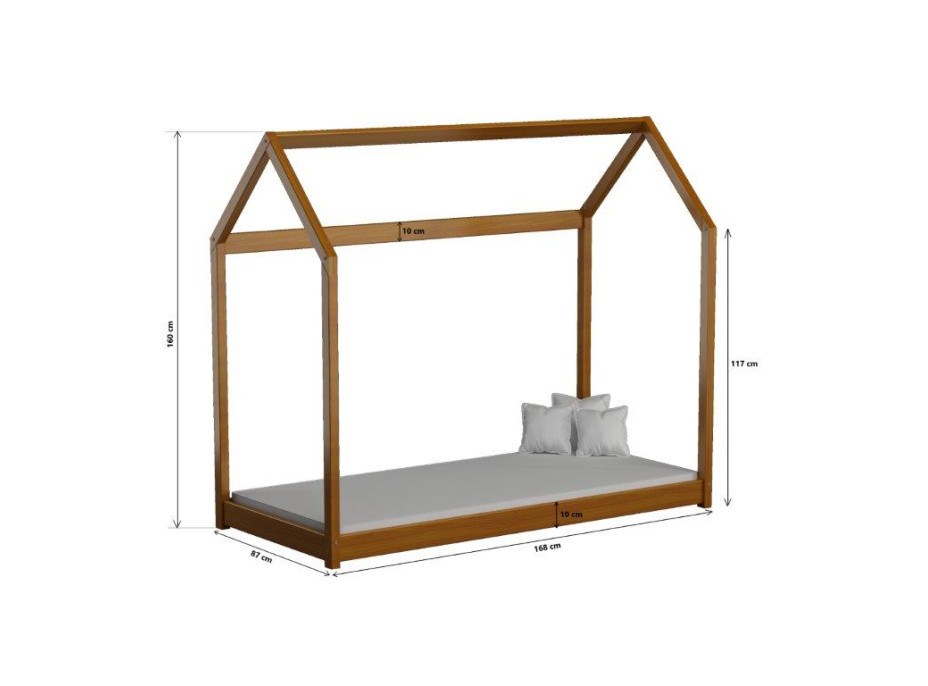 Dětská domečková postel SAM - 180x90 cm - 10 barev