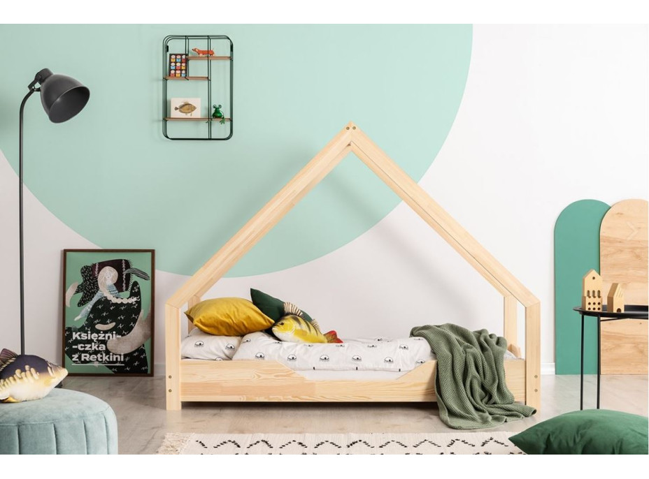 Dětská domečková postel z masivu LOCA B - 170x70 cm