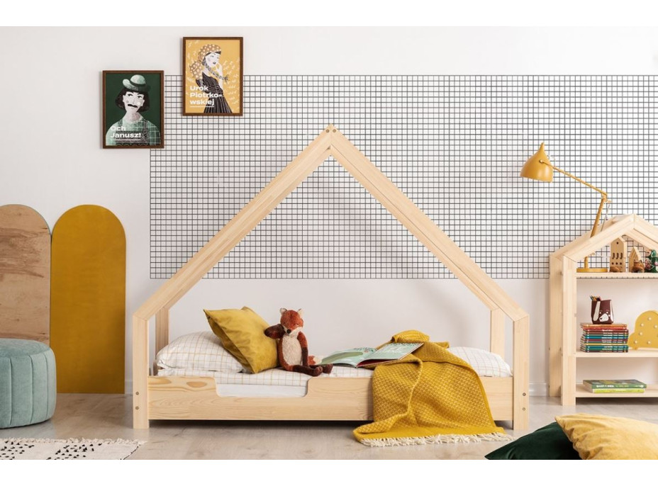 Dětská domečková postel z masivu LOCA C - 180x90 cm