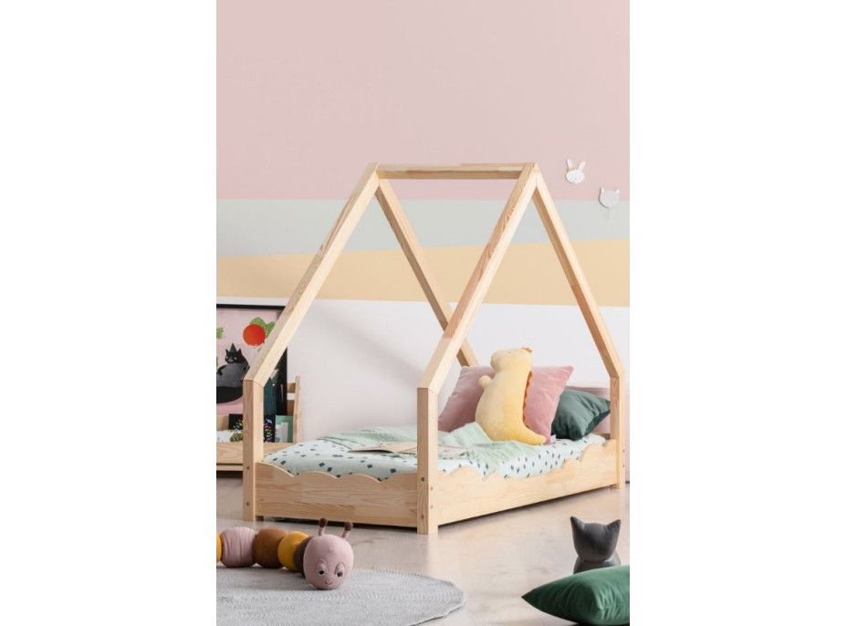 Dětská domečková postel z masivu LOCA D - 200x90 cm