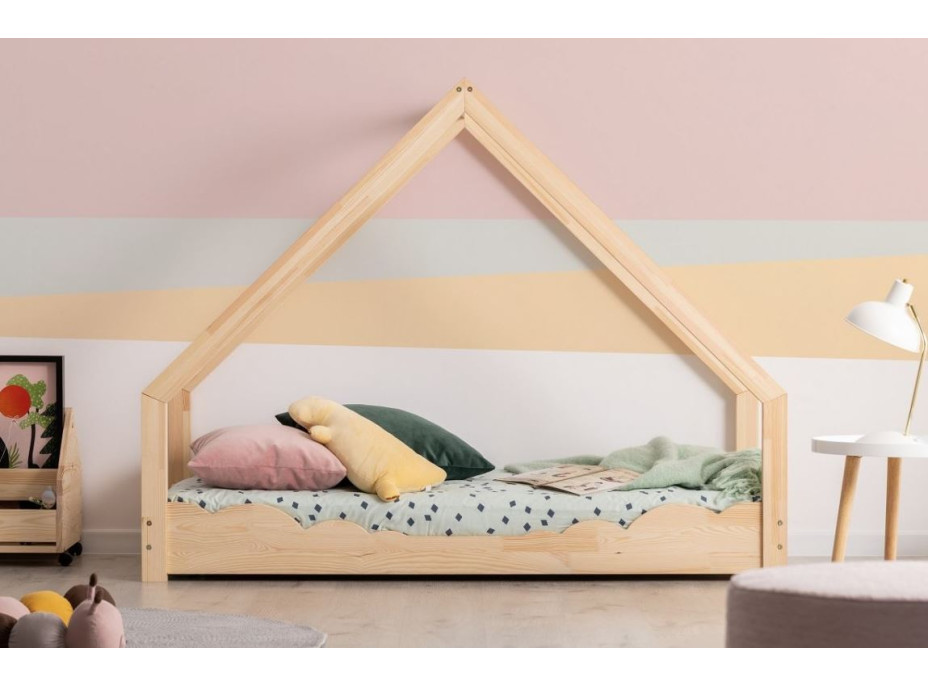 Dětská domečková postel z masivu LOCA D - 160x80 cm