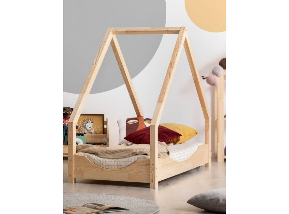 Dětská domečková postel z masivu LOCA E - 200x80 cm