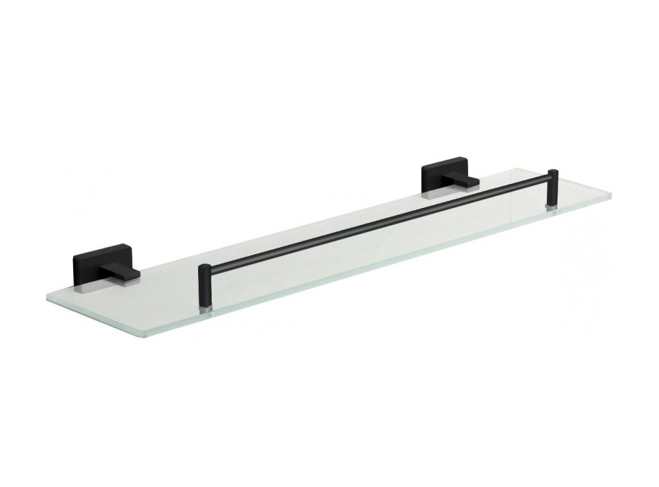 Koupelnová polička MEXEN ARNO - 50 cm - kov/sklo - černá matná, 7020737-70
