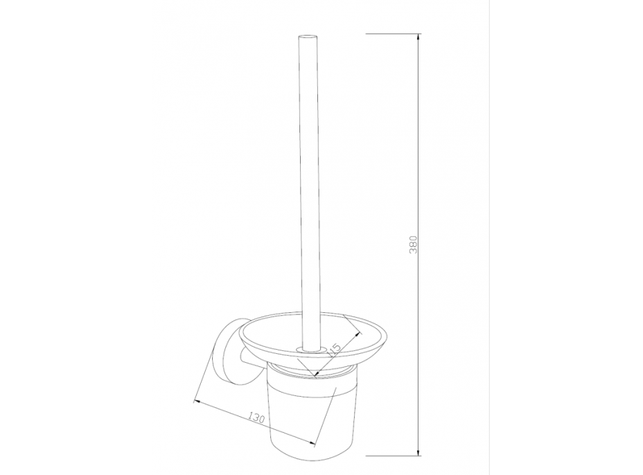 Závěsná WC štětka MEXEN LOFT - kov/sklo - chromová, 7012650-00