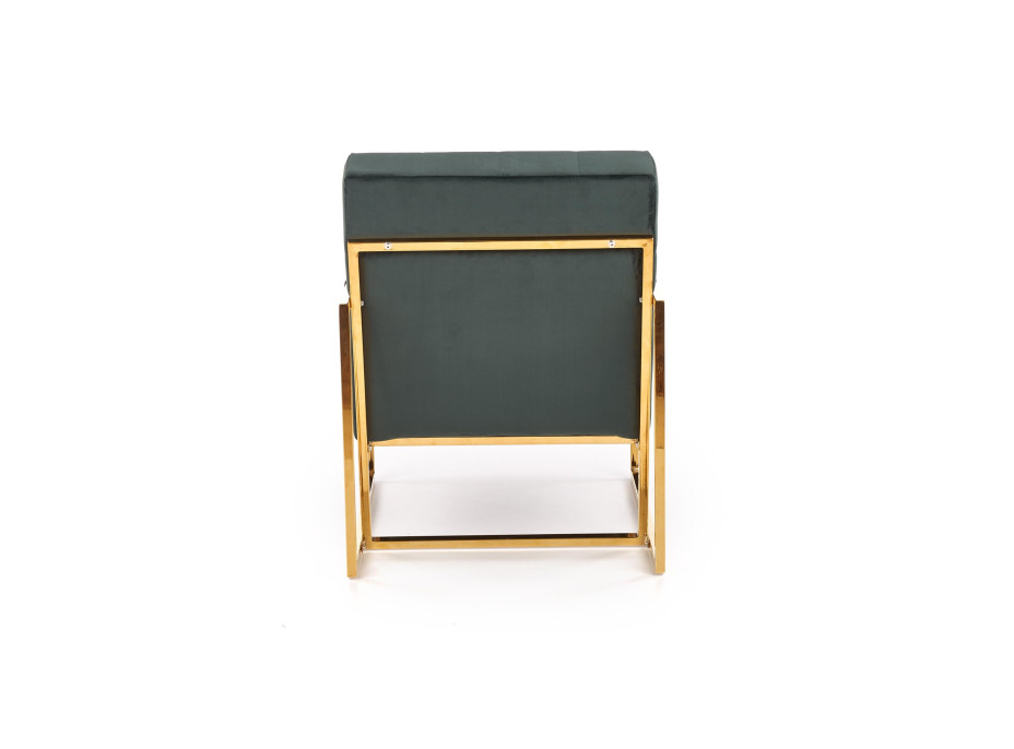 Křeslo RIO - čalouněné - tmavě zelené/zlaté