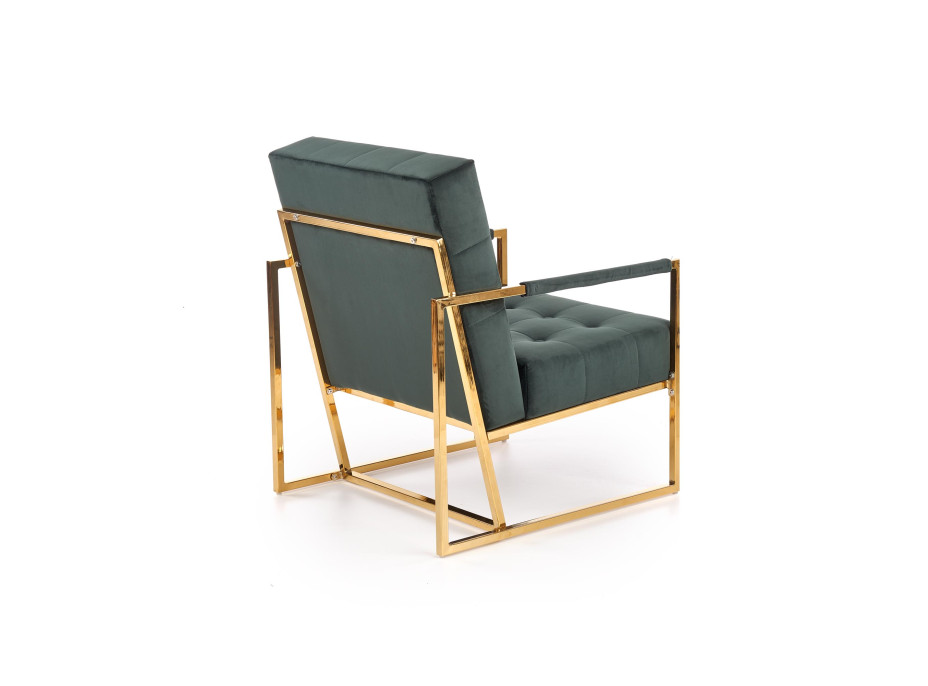 Křeslo RIO - čalouněné - tmavě zelené/zlaté