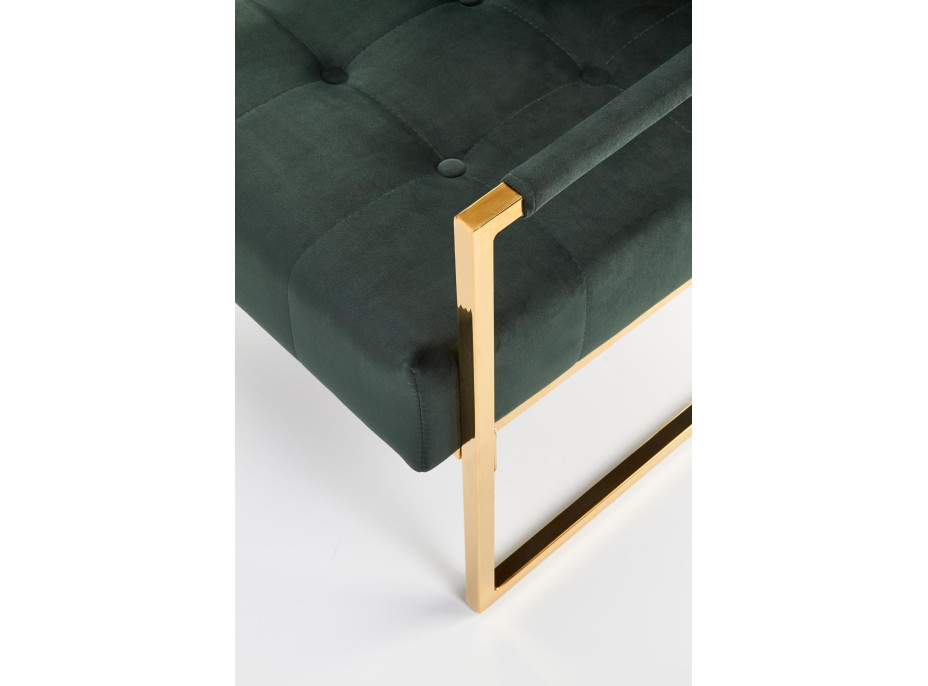 Křeslo RIO - čalouněné - tmavě zelené/zlaté