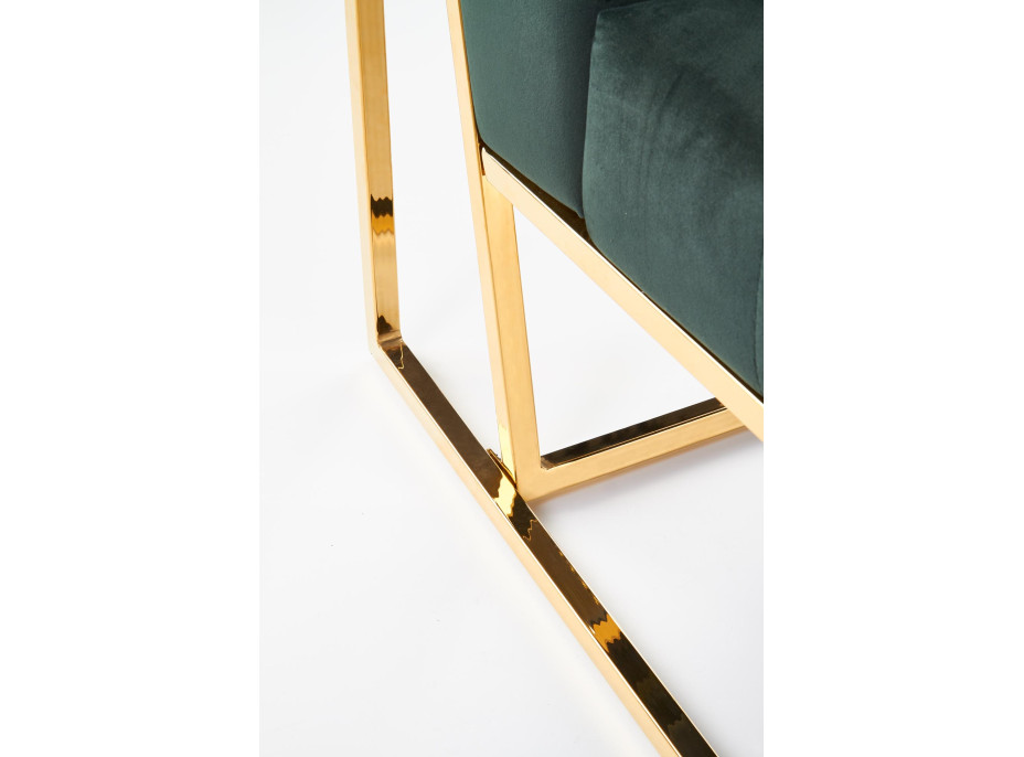 Křeslo RIO - čalouněné - tmavě zelené/zlaté