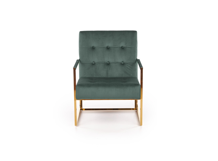 Křeslo RIO - čalouněné - tmavě zelené/zlaté