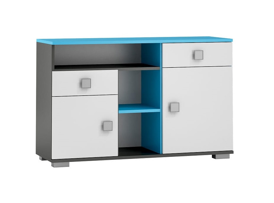 Komoda se 2 policemi - BLUE typ B - vysoký lesk