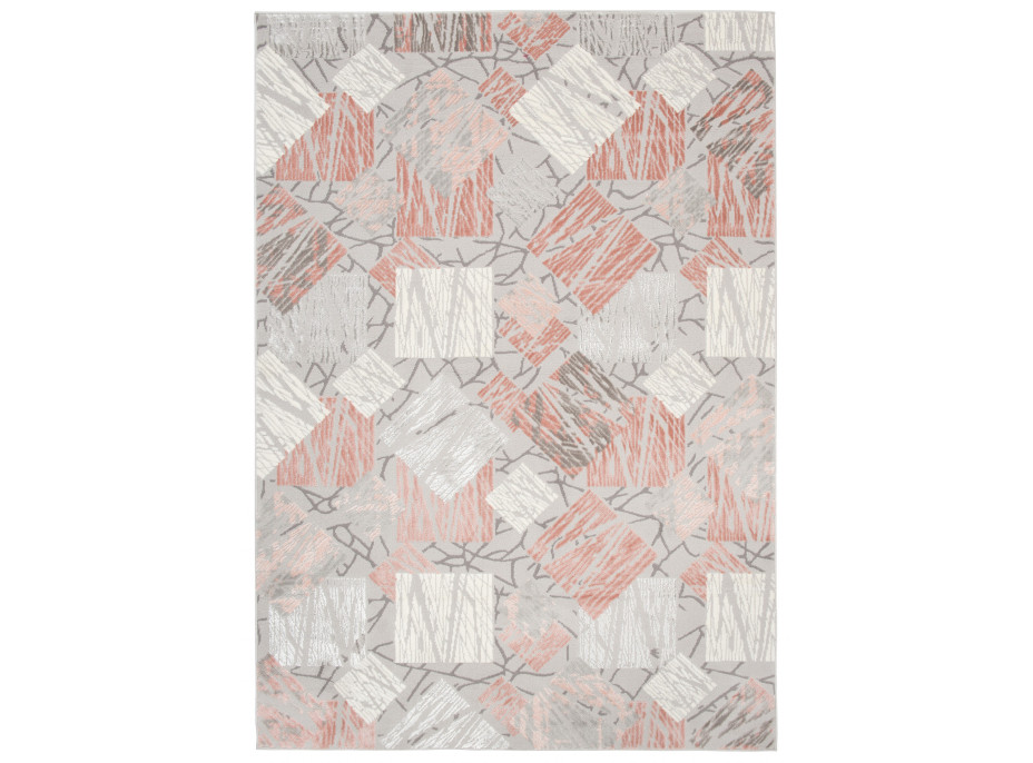 Kusový koberec ASTHANE square - šedý/růžový