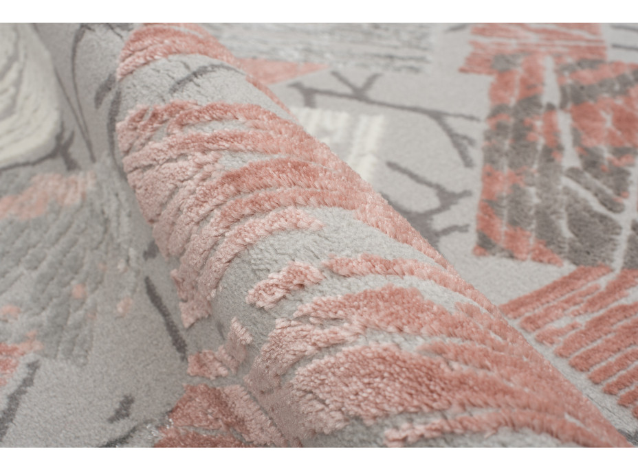 Kusový koberec ASTHANE square - šedý/růžový
