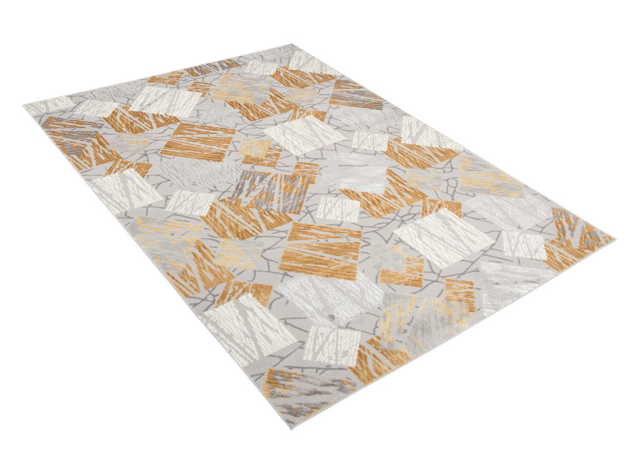 Kusový koberec ASTHANE square - šedý/žlutý