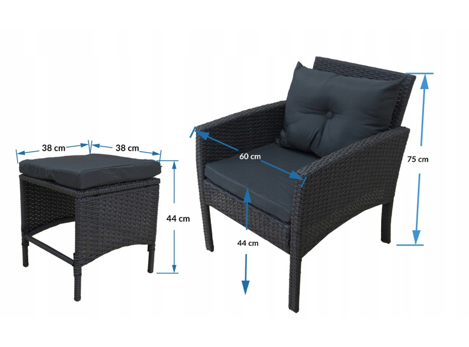 Zahradní ratanový nábytek CAPRI pro 7 osob - béžový