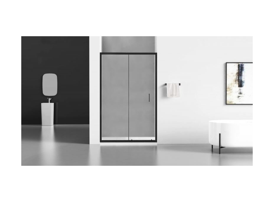 Sprchové dveře MAXMAX MEXEN APIA 130 cm - BLACK, 845-130-000-70-00