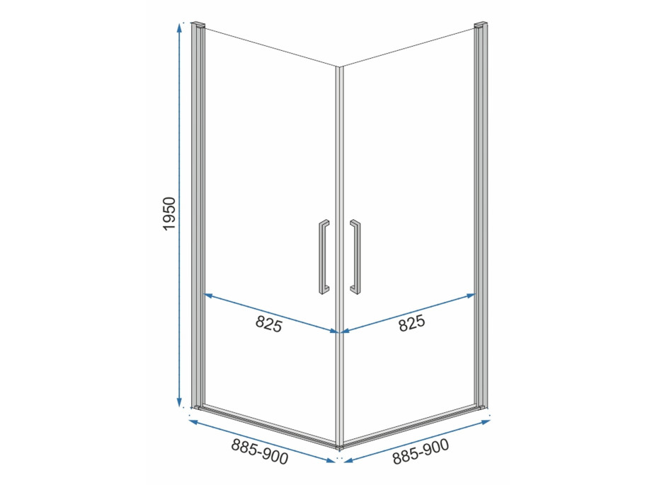 Sprchový kout MAXMAX Rea RUBIK 90x90 cm - černý