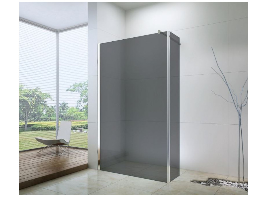 Koupelnová pevná zástěna MEXEN WALK-IN PLUS 80+30 cm - GRAFIT