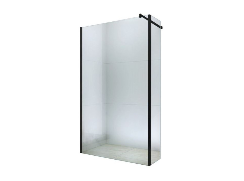 Koupelnová pevná zástěna MEXEN WALK-IN PLUS 50+30 cm - BLACK