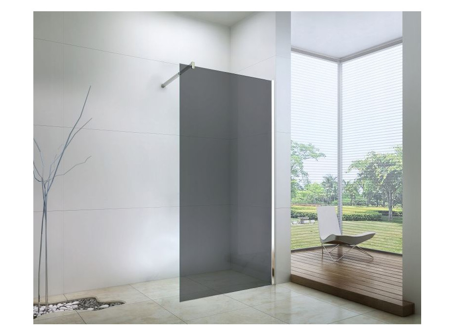Koupelnová pevná zástěna MEXEN WALK-IN 80 cm - GRAFIT