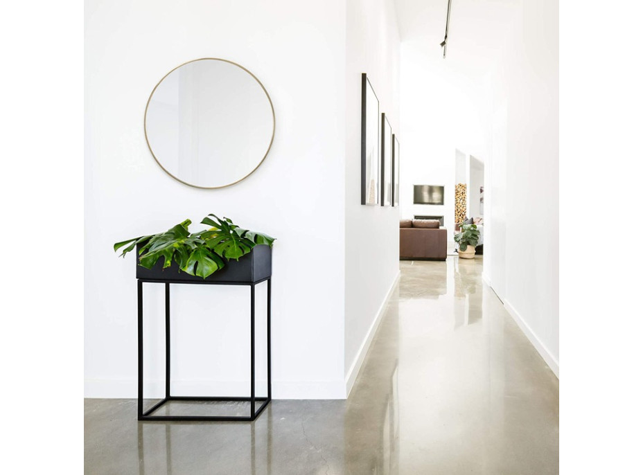 Kulaté zrcadlo LOFT 40 cm - s tenkým zlatým rámem