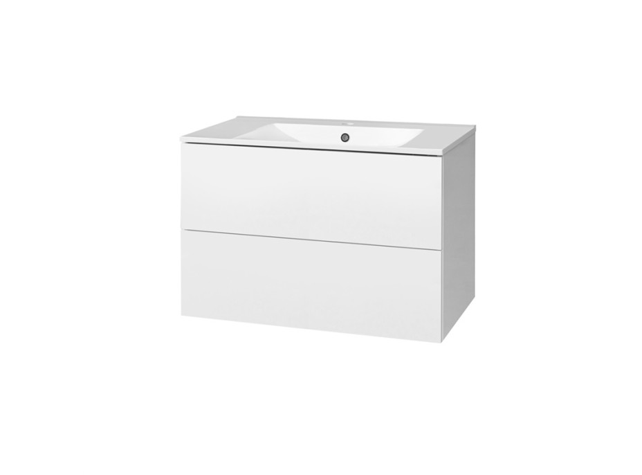 Koupelnová skříňka s keramický umyvadlem 80 cm, bílá