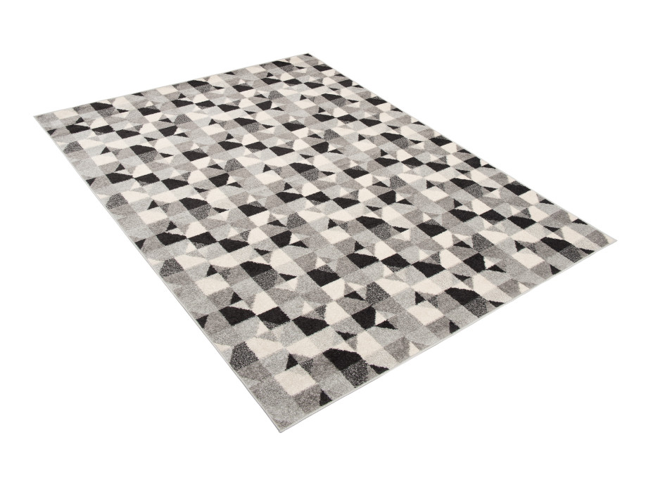 Kusový koberec AZUR trojúhelníky typ B - šedý/antracitový