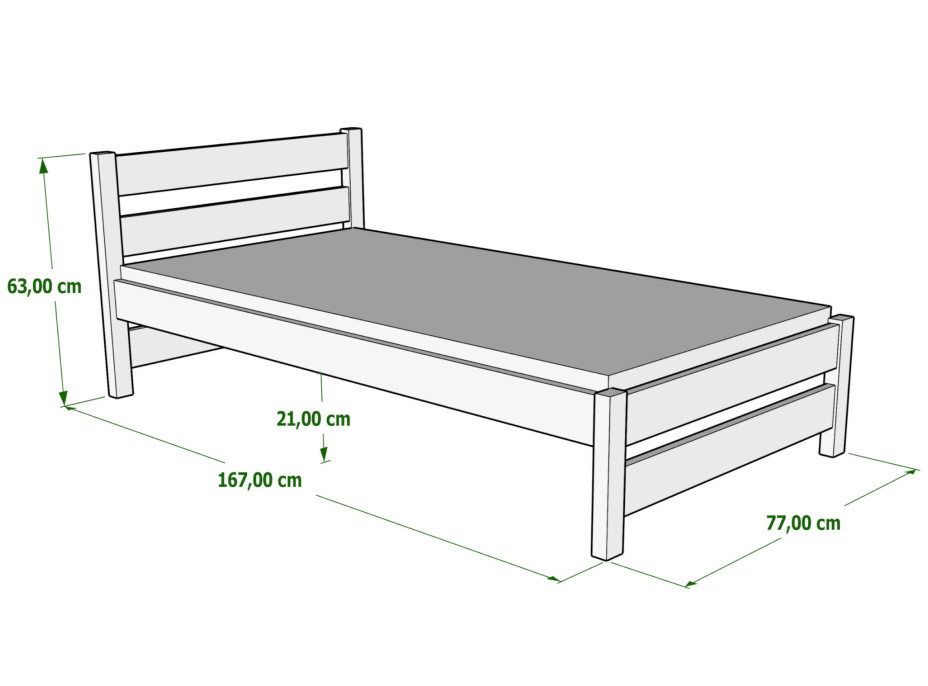 Dětská postel z masivu KARAS - 160x70 cm