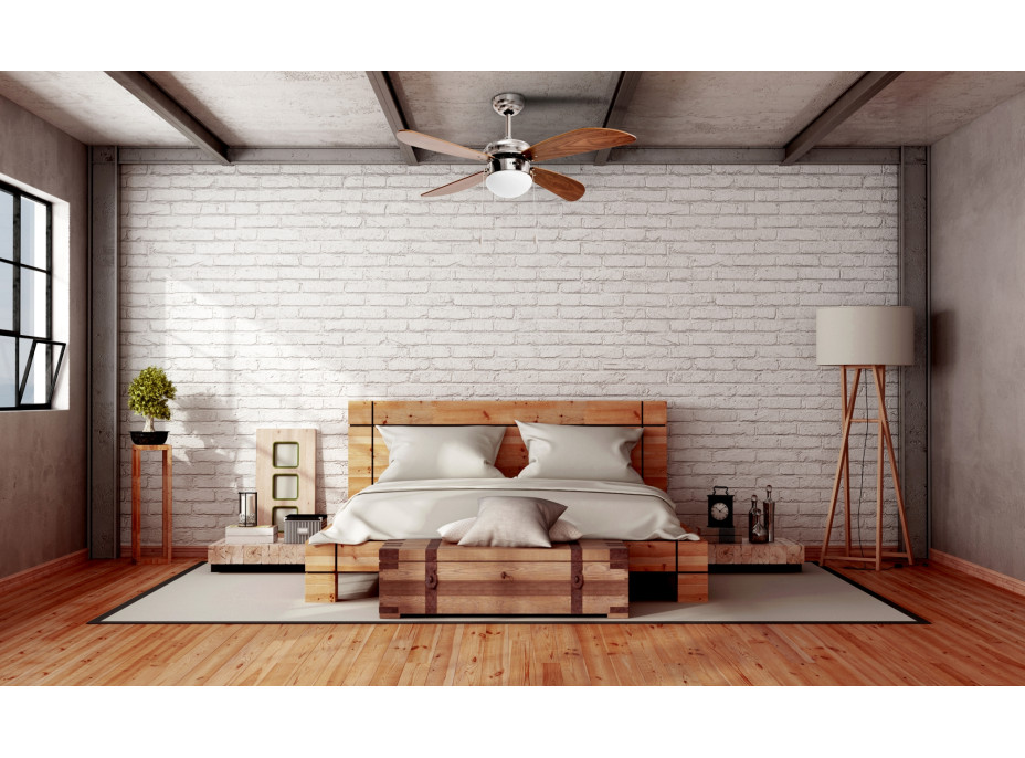 Stropní svítidlo s ventilátorem MODERN - 105 cm - stříbrné