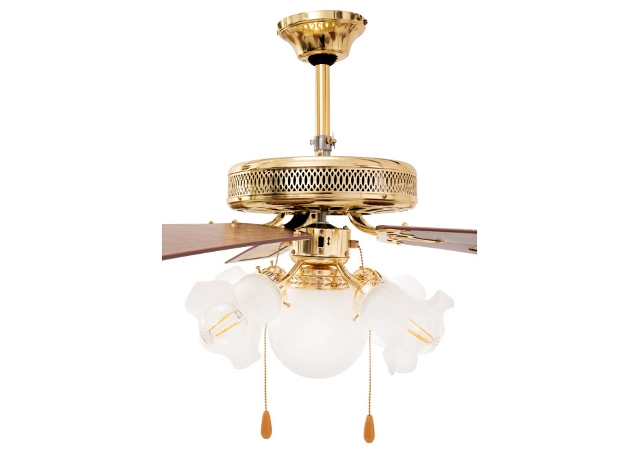 Stropní svítidlo s ventilátorem RETRO - 132 cm - zlaté