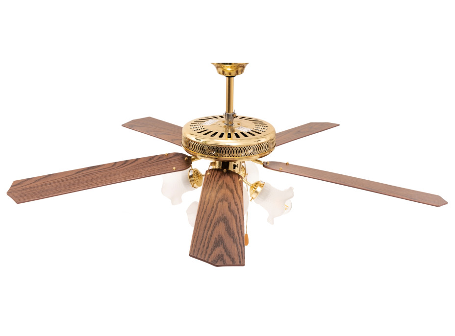 Stropní svítidlo s ventilátorem RETRO - 132 cm - zlaté