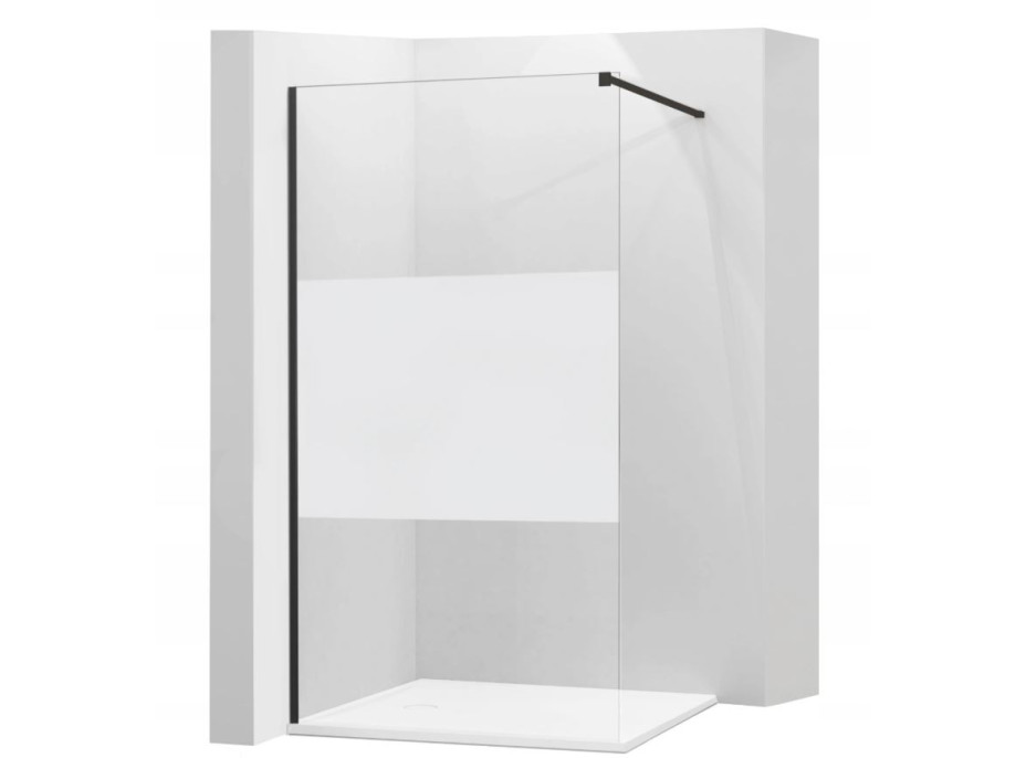 Koupelnová pevná zástěna MAXMAX KIOTO BLACK 120 cm - čiré/mat
