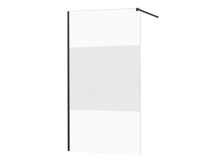 Koupelnová pevná zástěna MAXMAX KIOTO BLACK 120 cm - čiré/mat