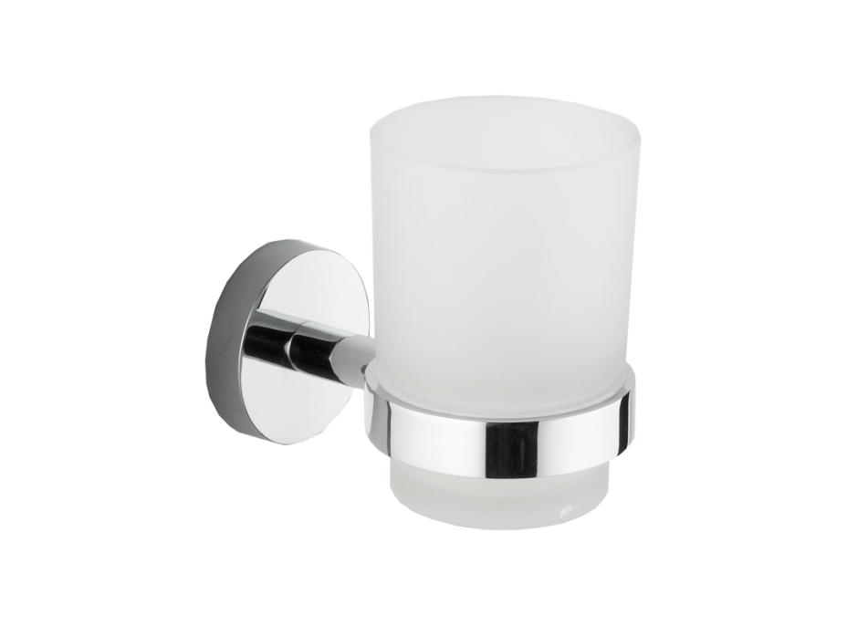 Závěsný kulatý držák kartáčků MEXEN LOFT - kov/sklo - chromový, 7012638-00