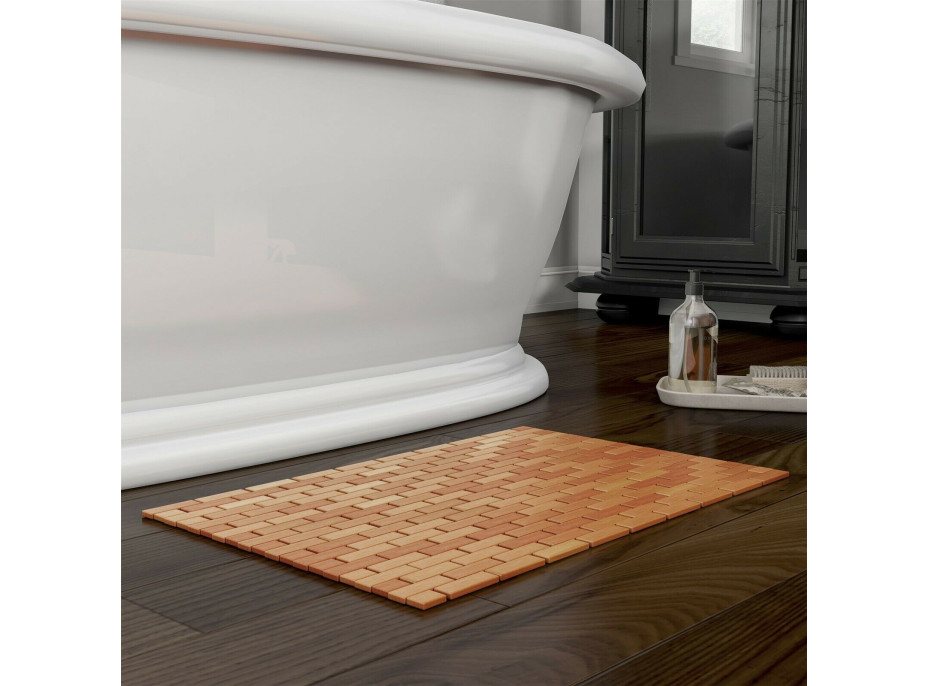 Koupelnová mozaiková bambusová předložka 40x60 cm