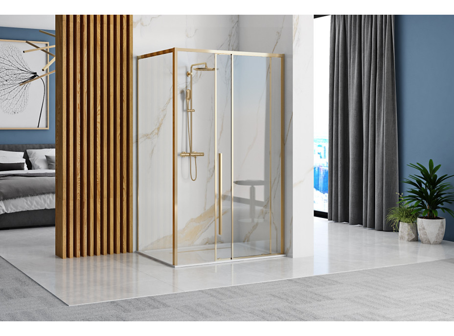 Sprchový kout MAXMAX Rea SOLAR 120x90 cm - zlatý