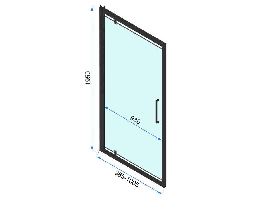 Sprchový kout MAXMAX Rea RAPID swing 100x90 cm - černý