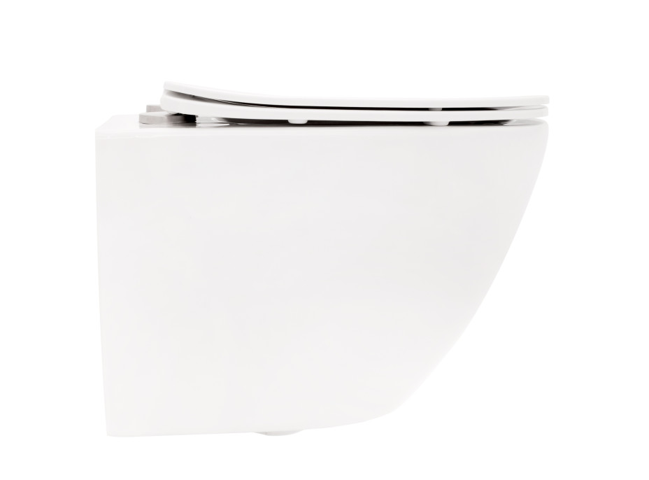 Závěsné WC MAXMAX Rea CARLO mini RIMLESS + Duroplast sedátko flat - bílé