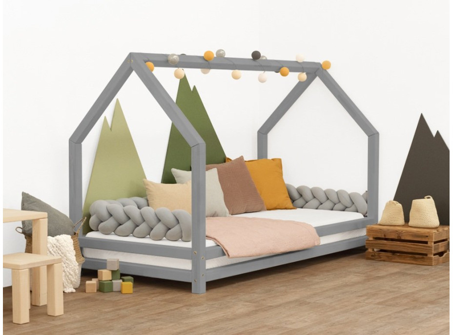 Dětská designová postel z masivu 200x80 cm DOMEČEK 3