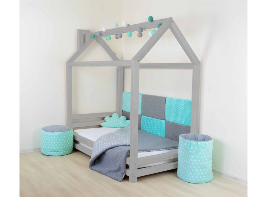 Dětská designová postel z masivu 180x90 cm DOMEČEK 1