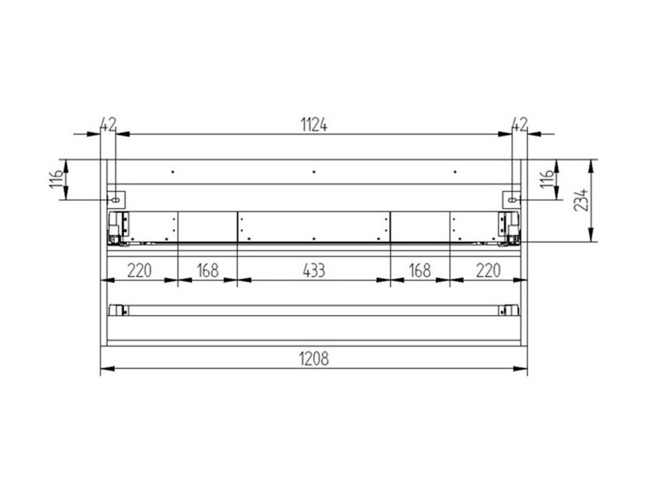 Koupelnová skříňka s keramický umyvadlem 120 cm, bílá