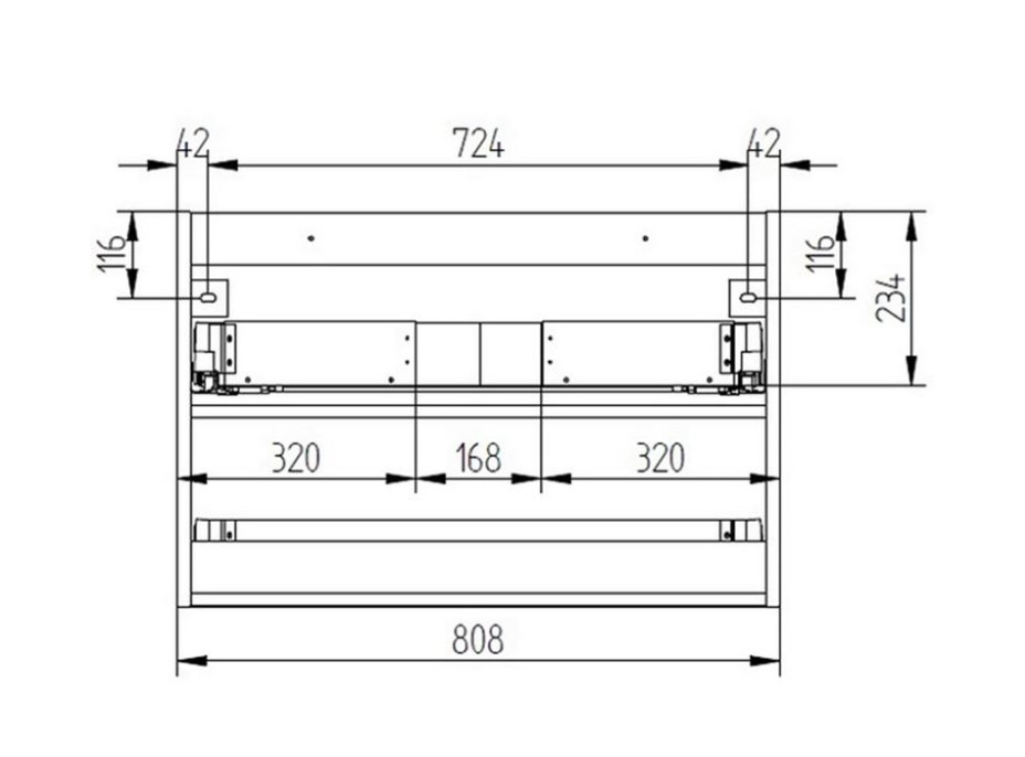Koupelnová skříňka s keramický umyvadlem 80 cm, bílá