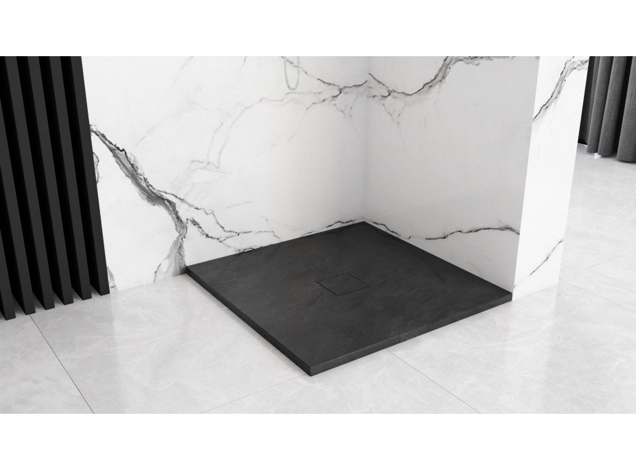 Sprchová kamenná vanička MAXMAX Rea STONE 90x90 cm - černá
