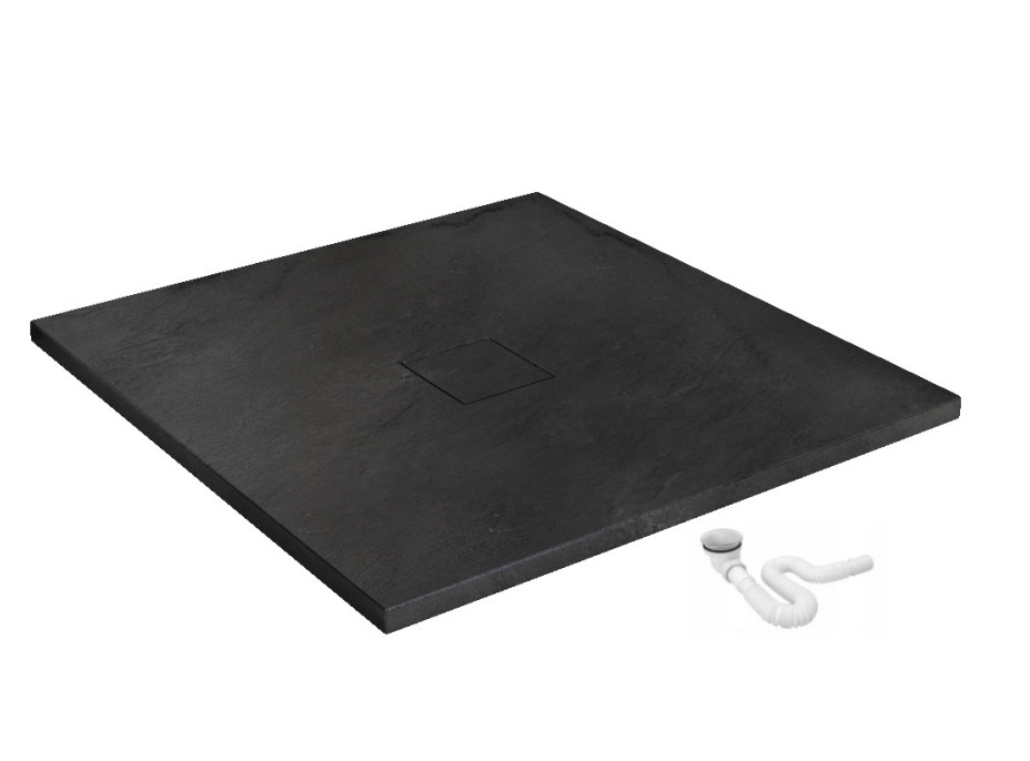 Sprchová kamenná vanička MAXMAX Rea STONE 90x90 cm - černá