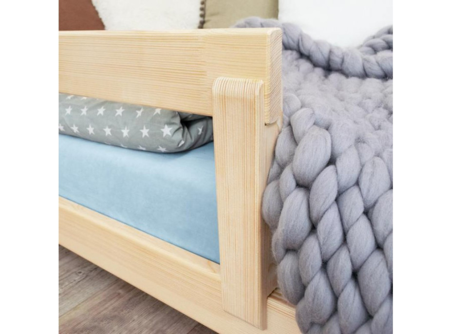 Dětská domečková postel z masivu 200x90 cm POPPI se zábranami